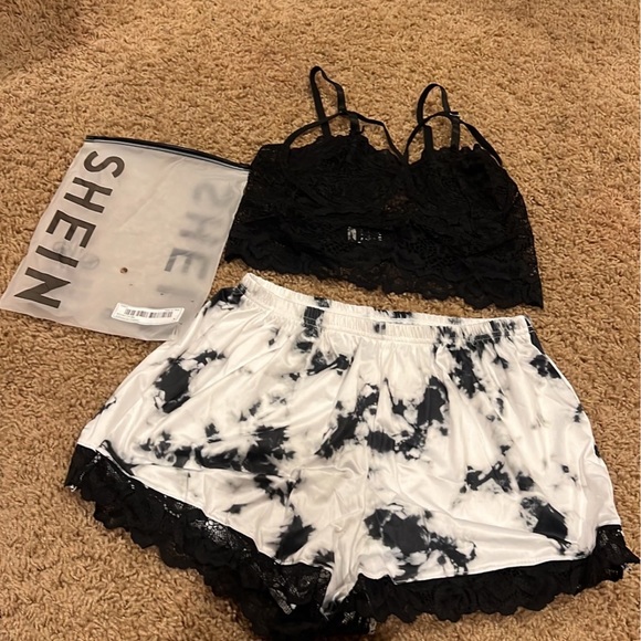 SHEIN Mulvari Lace Crop Cami Top & Shorts - Picture 3 of 3